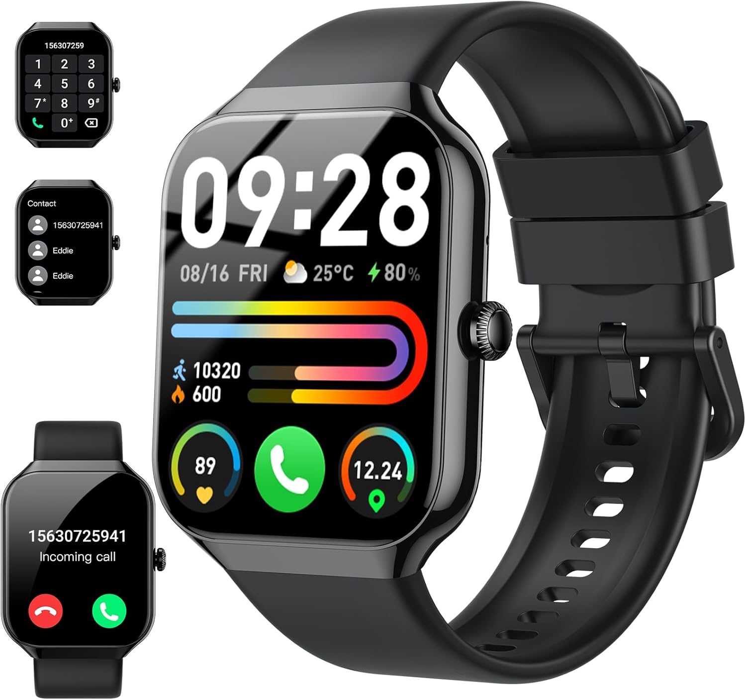 Smart Watch for Men Women(Answer/Make Call), 2025 New Smartwatch 1.96" HD Fitness Watch with 110+ Sport Modes, Heart Rate, Sleep Monitor, Pedometer, IP68 Waterproof Activity Tracker for Android iOS